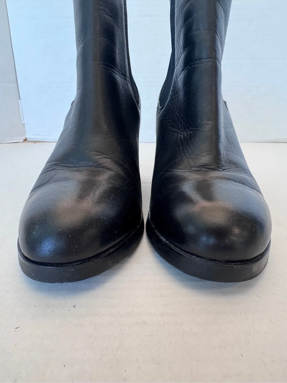 Tory Burch Nicola Boots Womens 8M Black Leather Chelsea Block Heel Elegant Edgy